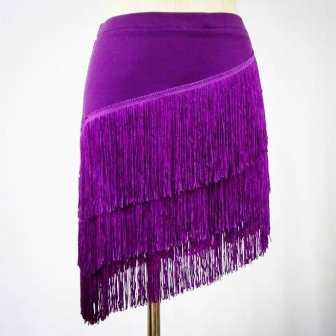 Rok Baju Kostum Pakaian Rumbai Dansa Tari Senam Olahraga Wanita Miring