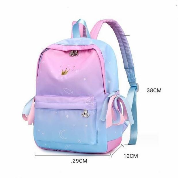 Tas Ransel Anak Sd Bts Ombre Mahkota Lubang Earphone Tas Wanita Import