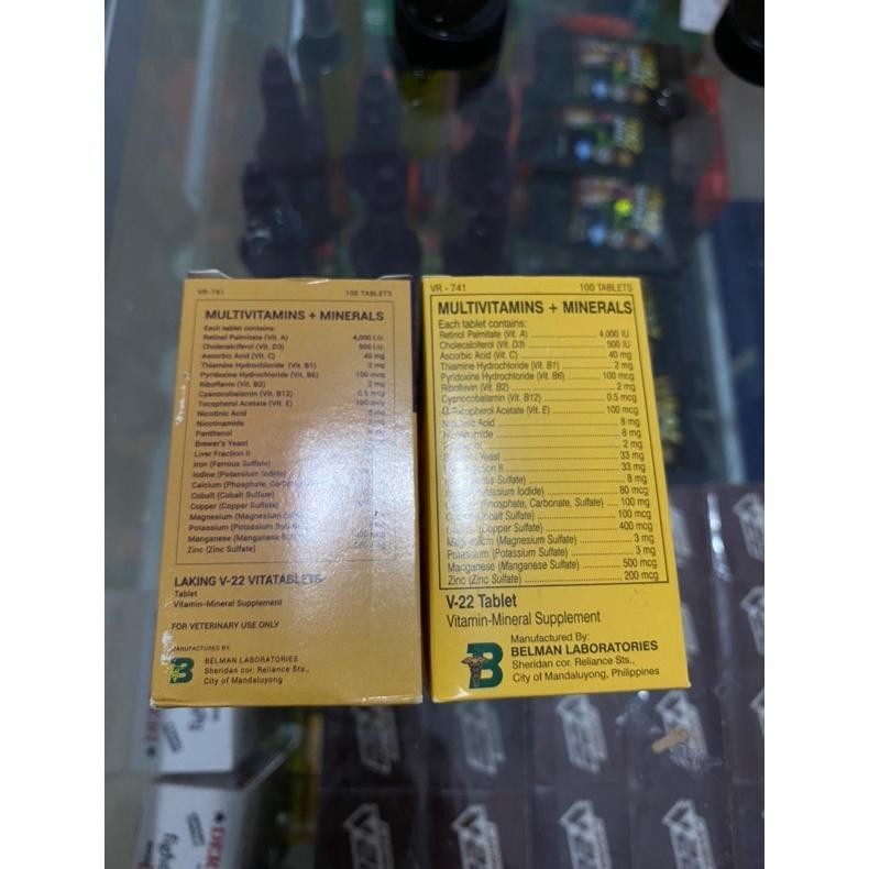 6.6 1 Paket Rawatan Ayam Aduan Mingguan New V22 Cross Merah Putih (V22 Thailand + Multivitamin + Cal