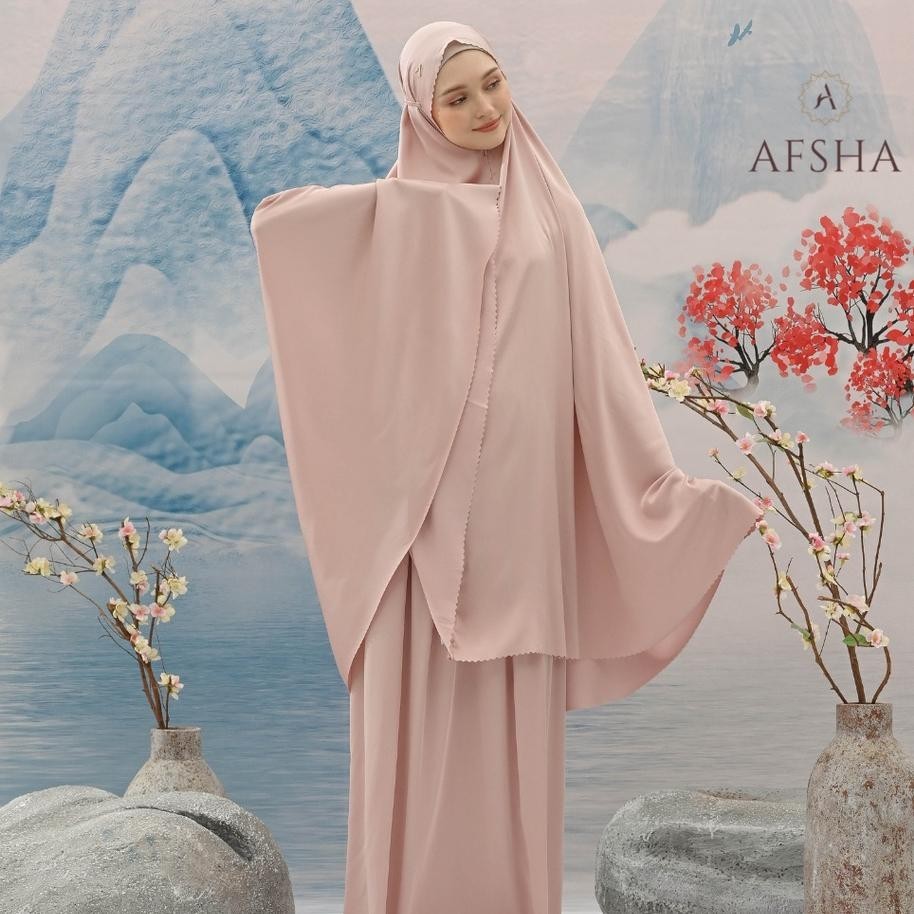 KODE 000 Afsha - Mukena Laser Cut Couple Dewasa 2In1 Laika Series Hampers With Box Ibu dan Anak diju