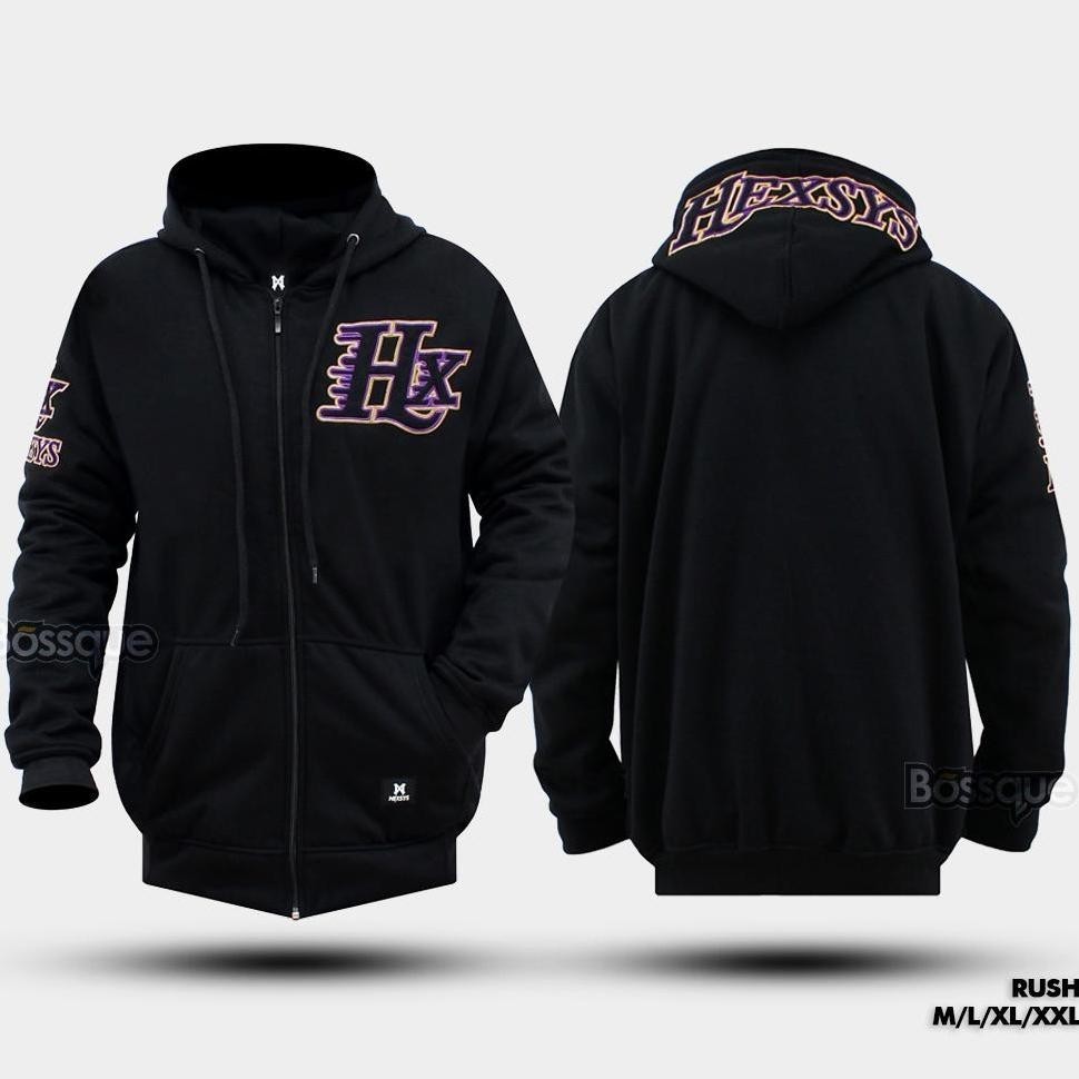 Hoodie Distro Pria Keren Rush Full Bordir M Xxl Pria Jaket Pria Sweater Distro Cowok Keren Sweter Pr