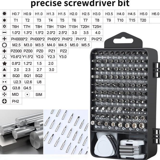 Obeng Set 115 In 1 Reparasi Hp Smartphone Laptop Kamera Multifungsi Evander.Online