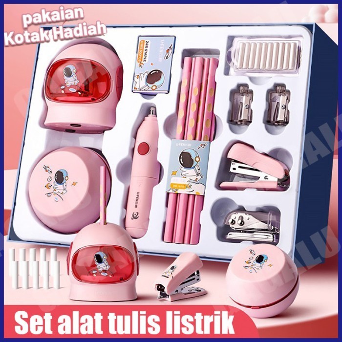 

Electric Stationery Set/Set Alat Tulis/Elektrik Rautan Ghapus