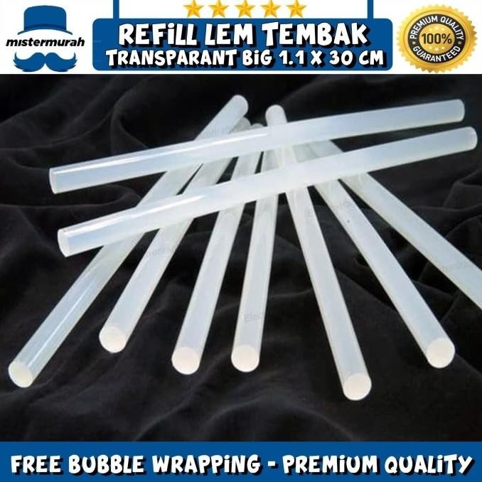 

LARGE ISI REFILL LEM TEMBAK BAKAR BESAR GLUE GUN STICK XL 1.1cm x 30cm