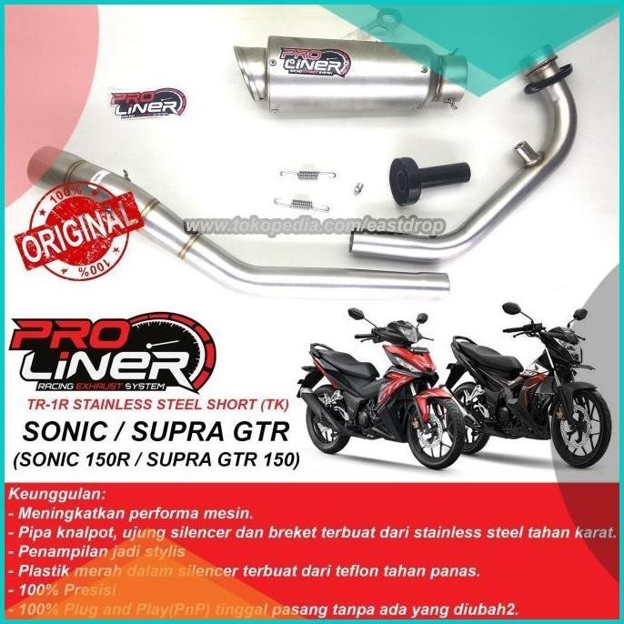 Knalpot Proliner TR1R Short Sonic 150R Supra GTR 150 Original Pro150cc