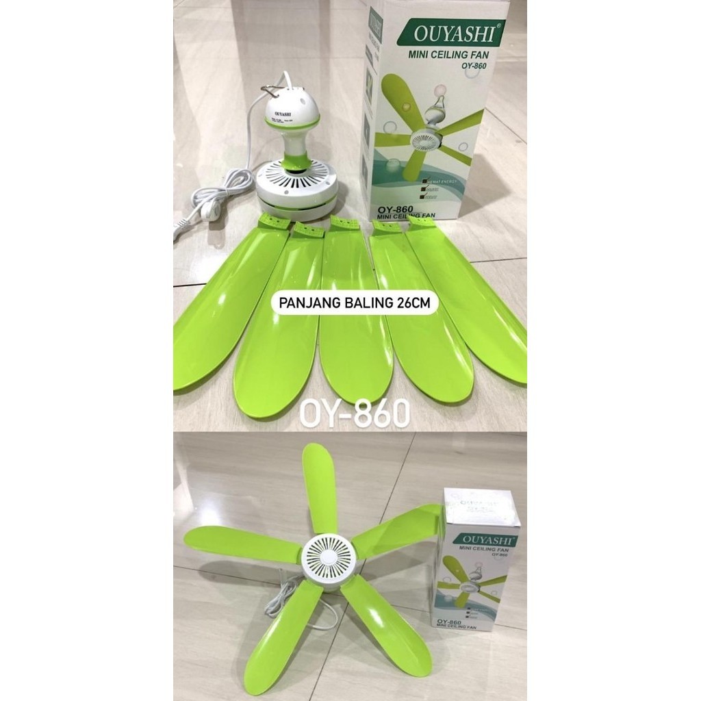 Kipas Angin Gantung Ouyashi Tipe Oy-660, Oy-760, Oy-860 Hijau Baling 5 Fagenor