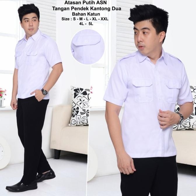 atasan putih pria kemeja pria ASN baju dinas Pemda baju PNS seragam