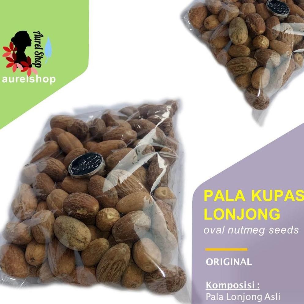 

BN Biji Pala Kupas Lonjong 250 g, 500 g, 1 kg (Nutmeg seeds) TERLARIS