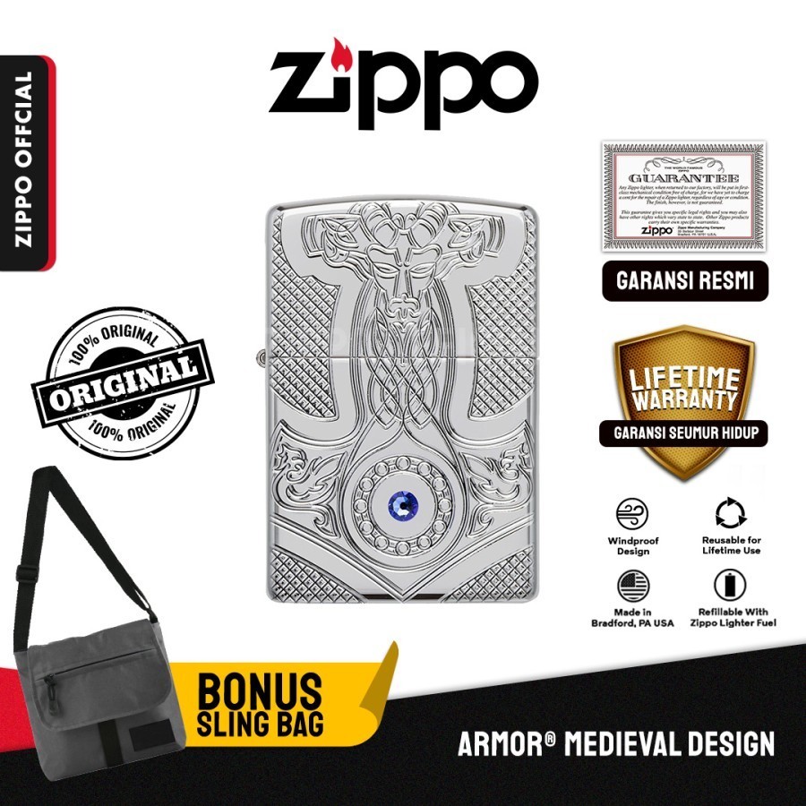 Zippo Armor® Medieval Design 49289 | Garansi Lifetime | Original USA