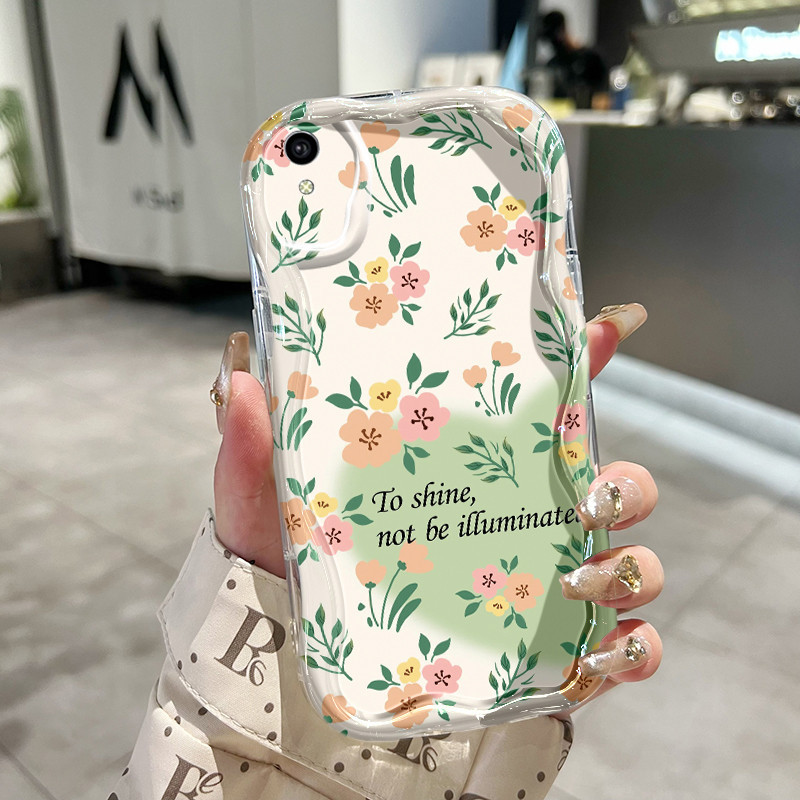 Casing Hp Untuk VIVO Y91C Y90 Y1s Case Casing lembut Softcase sarung HP Kesing ponsel motif bunga ke