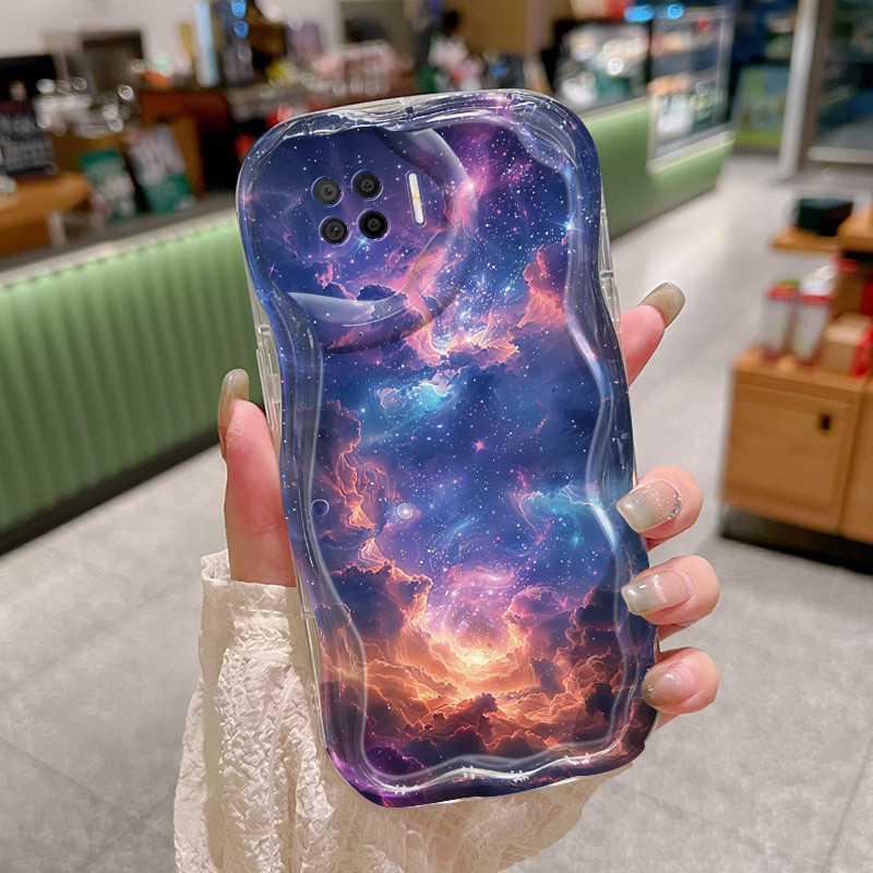 Casing Hp Untuk OPPO A73 2020 F17 Case Cesing HP jam tangan pola Xinghe Kesing Softcase gaya ganda K