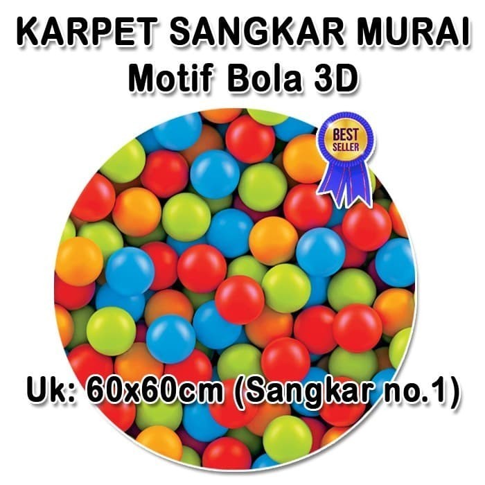Karpet Motif Bola 3D - Sangkar Murai - Kacer - C Ijo