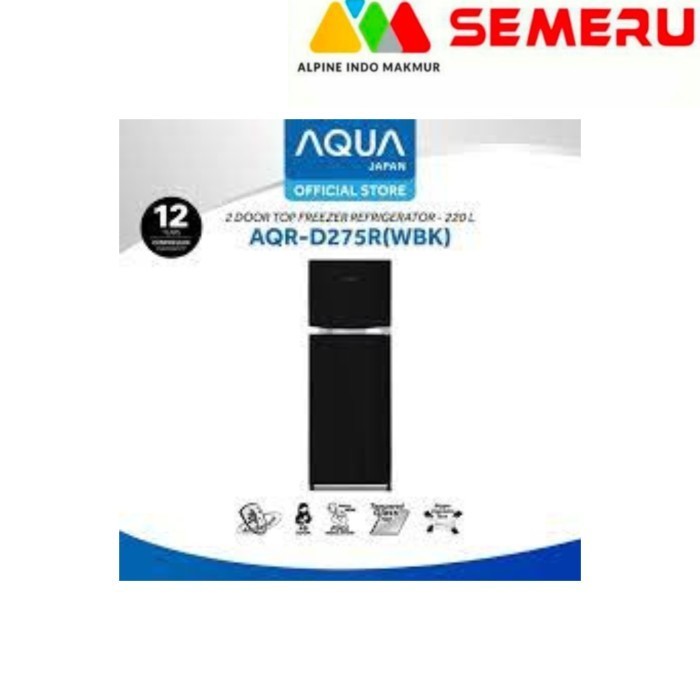 >*>*>*>*] AQUA KULKAS 2 PINTU / BLACK AQR-D275R (WBK)
