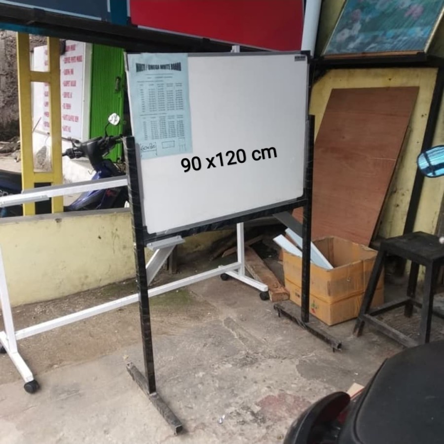 

Whiteboard 90 x 120 + kaki standing magnetik - satu face
