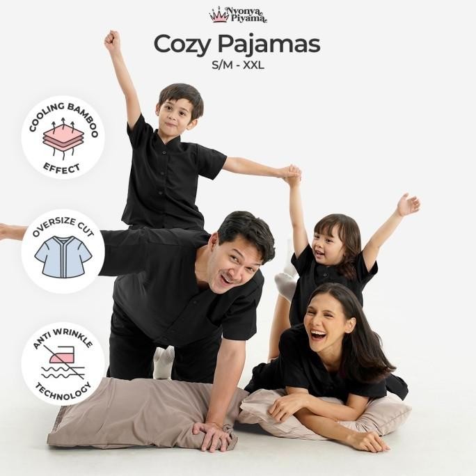 Nyonya Piyama Poly Bamboo Family Set (Espresso Cozy)