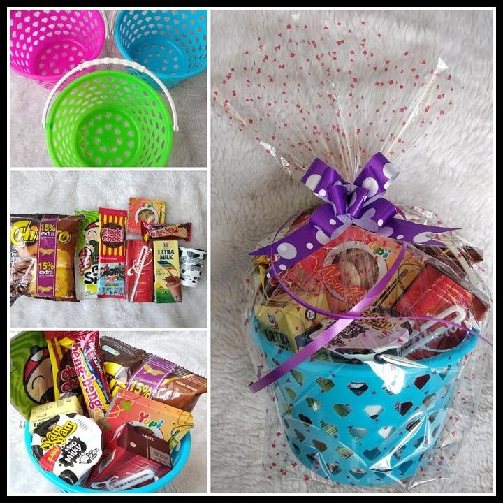 

TERBARU PAKET KERANJANG BULAT + PLASTIK + PITA - SOUVERNIR ULTAH !!!