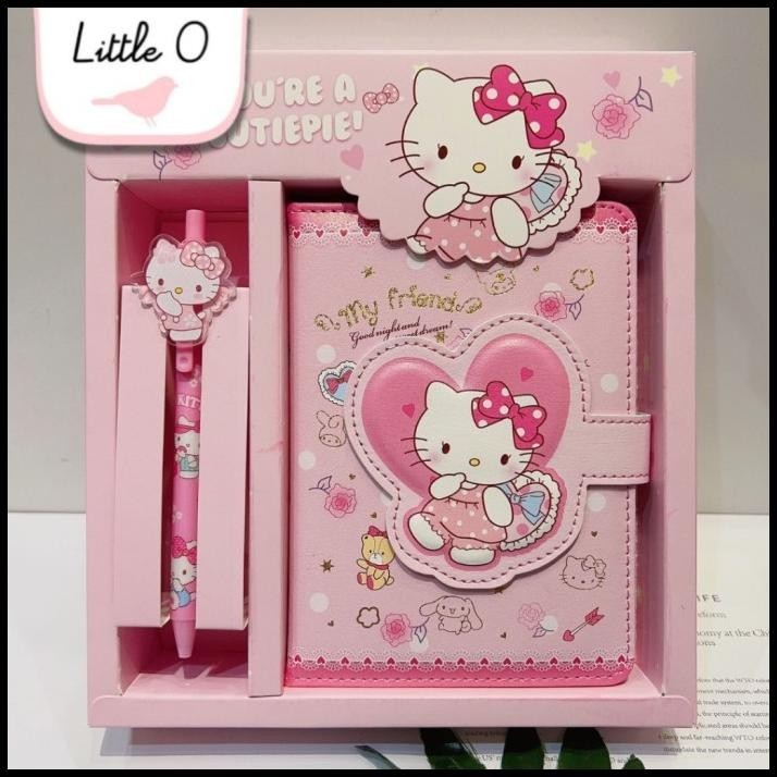 

HOT DEAL PAKET 2IN1 GIFT SET NOTEBOOK SANRIO MAGNET BUKU DIARY FREE PEN !!!!!!!