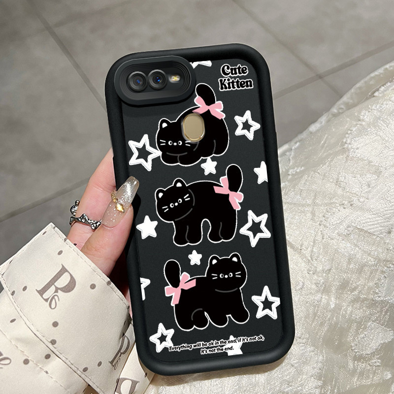 Casing Hp OPPO A7 OPPO A5s OPPO A12 OPPO A12S A11k Case silikon kasing HP pola Anak kucing lucu Hita