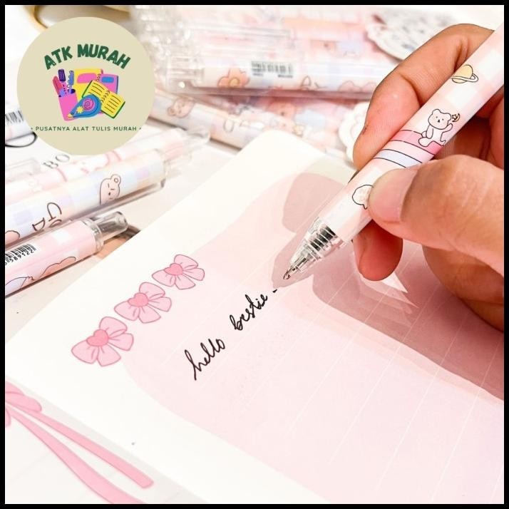 

HOT DEAL PAKET PULPEN CETEK 1 SET ISI 6 BIJI MOTIF BERUANG TERMURAH TINTA HITAM