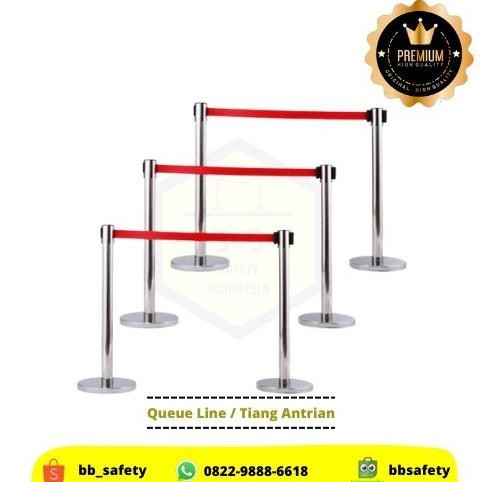 

Tiang Antrian Queue Line Stainless Standing Barrier - Pita 2M Kualitas Premium
