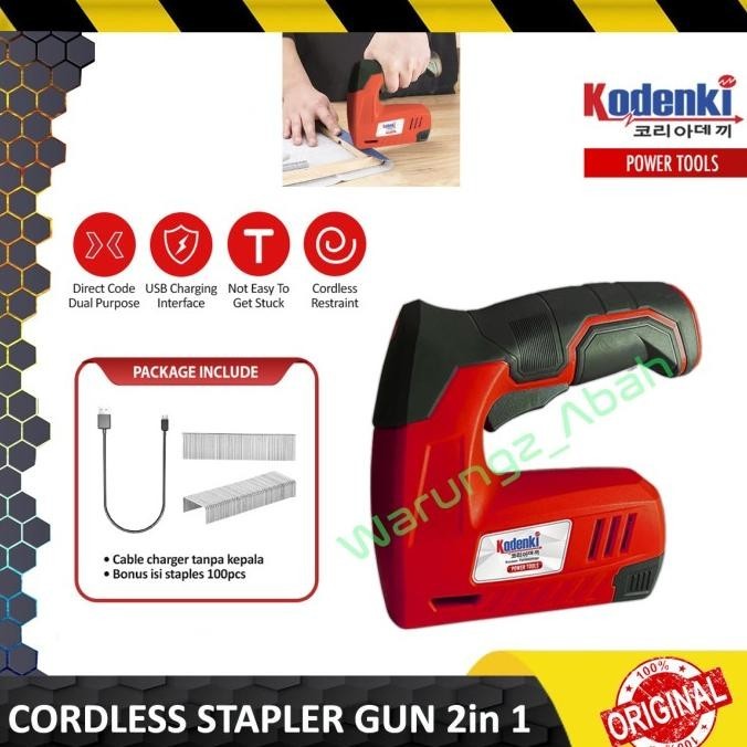 

ALAT MESIN STAPLES STAPLER HEKTER PAKU TEMBAK BATERAI CORDLESS GUN