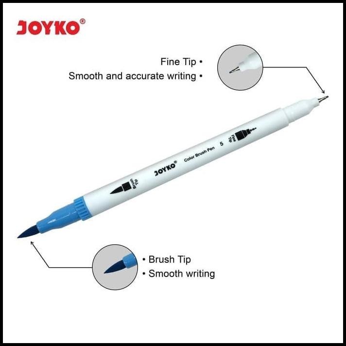 

24 BRUSH PEN DUAL TIP JOYKO CLP-07 PENA KUAS SPIDOL WARNA ATK1034JY