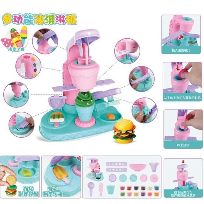 Mainan Anak Fun Doh Play Set Es Cream / Mainan Edukasi Anak Ice Cream