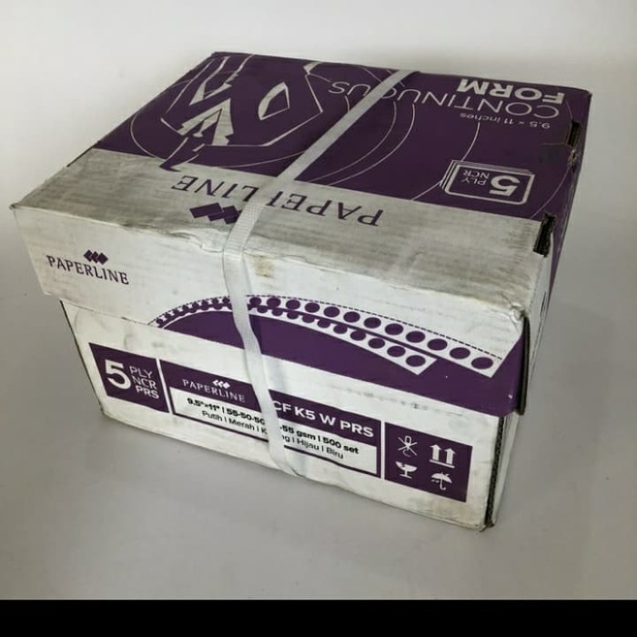 

Kertas Continuous Form 9.5 X 11" 5Ply Bagi 2 (Prs) - Paperline