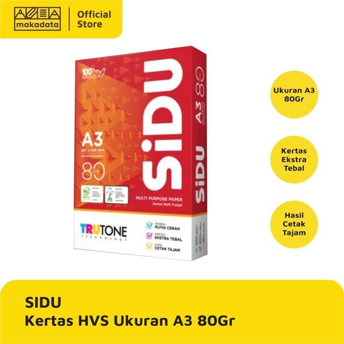 

Kertas Hvs Print Fotocopy Sidu A3 80 Gram (1 Rim)