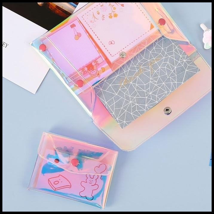 

DISKON DOMPET KOTAK PENSIL ORGANIZER TRANSPARAN POUCH HOLOGRAM AESTHETIC !!!!!!!