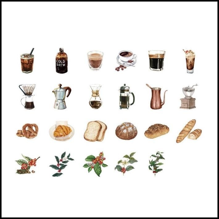 

TERBARU 46 PCS STICKER PACK COFFEE COLD BREW STICKER DECO LAPTOP HP STIKER !!