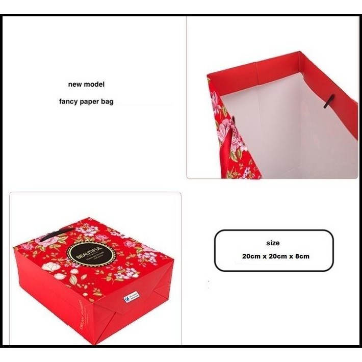 

HOT DEAL PAPER BAG MERAH BUNGA L, GOODIE BAG KADO SOUVENIR CNY !!!!!!!