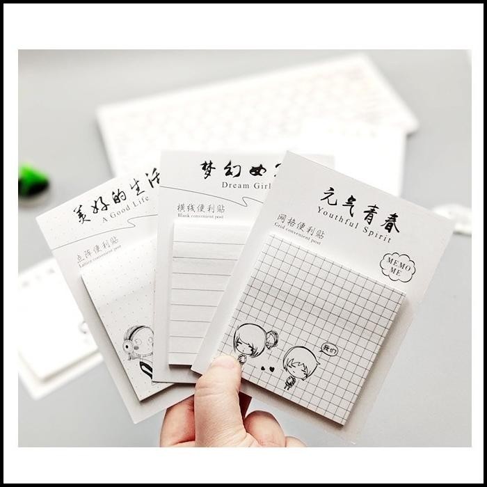 

BEST DEAL MEMO NOTES NOTE MEMOPAD GIRL BLACK WHITE KERTAS CATATAN STICKY NOTE !!!!