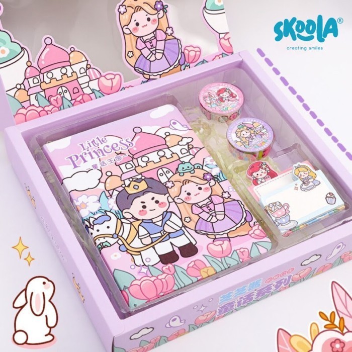 

Skoola Stationery Sticker Set Notebook Washi Tape Anak Perempuan- Hime