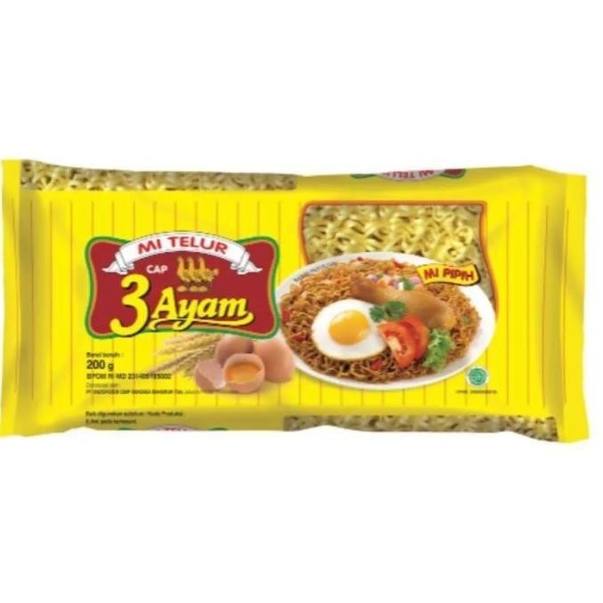 

TERBARU MIE TELUR CAP 3 AYAM [1 DUS 20 BUNGKUS] !!!!!