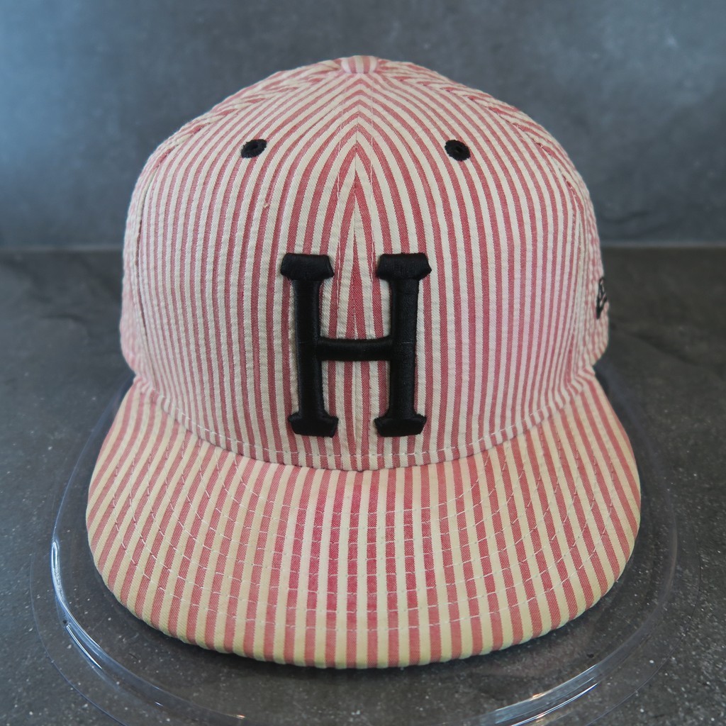 Topi New Era - Fitted Cap - 59Fifty - HUF Stripes H Logo