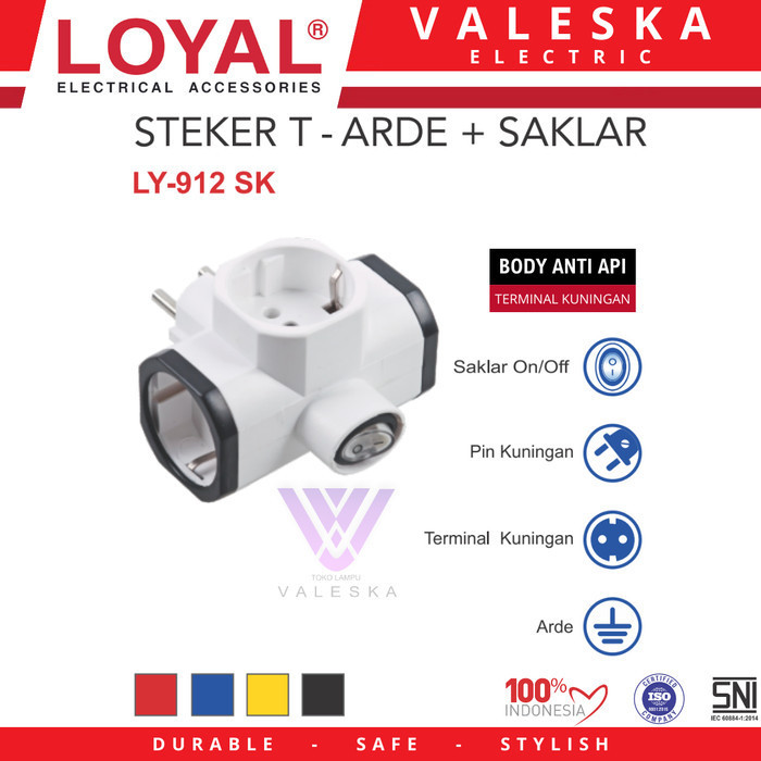 LOYAL Steker T - Arde + Saklar T Arde Saklar LY-912SK