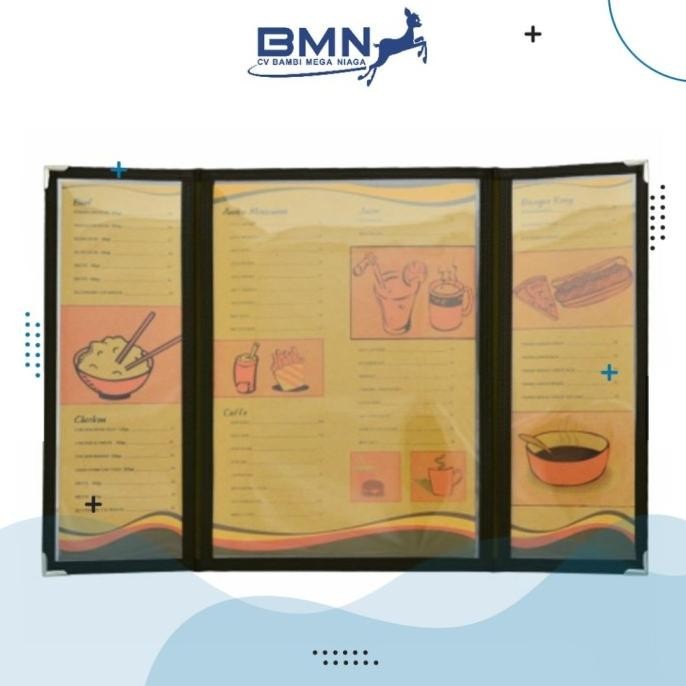 

Bambi Buku Daftar Menu 5828-10 Cafe Menu Holder Lipat 3 - Hitam Kualitas Premium