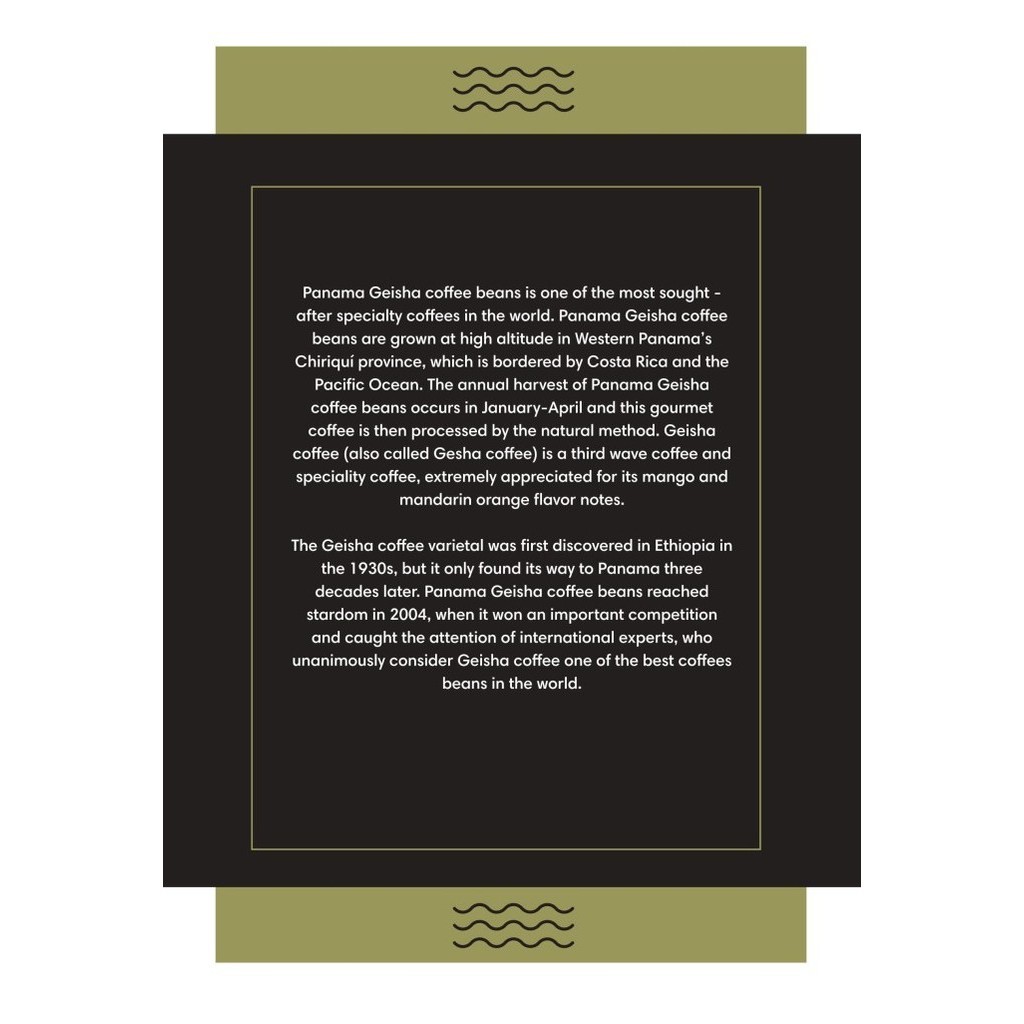 

Green Bean Arabica Panama Geisha "Natural" 1Kg Biji Kopi Mentah