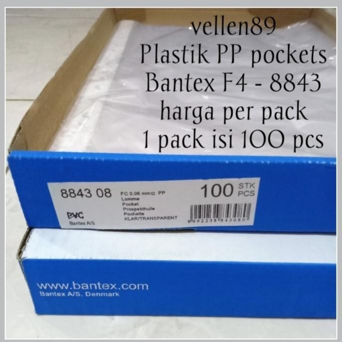 

Plastik Pp Pocket F4 - Clear @100 Lembar Merk Bantex 8843 (Beli 20+1) Premium Murah Baru