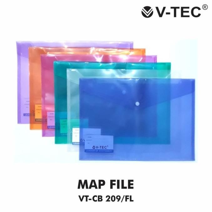 

Map Plastik Kancing Folio V-Tec Type : Vt-Cb 209/Fl (Transparant) Kualitas Premium