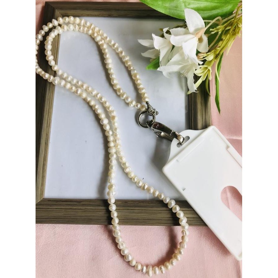 

Kalung Lanyard Tali Gantungan Id Card Name Tag Mutiara Tawar Kualitas Premium