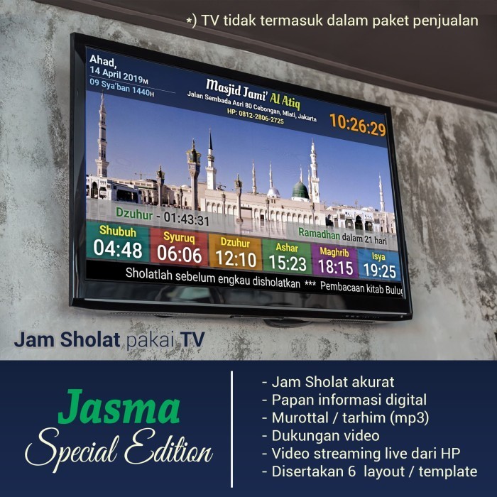 Jam jadwal sholat - jadwal sholat otomatis TV LED