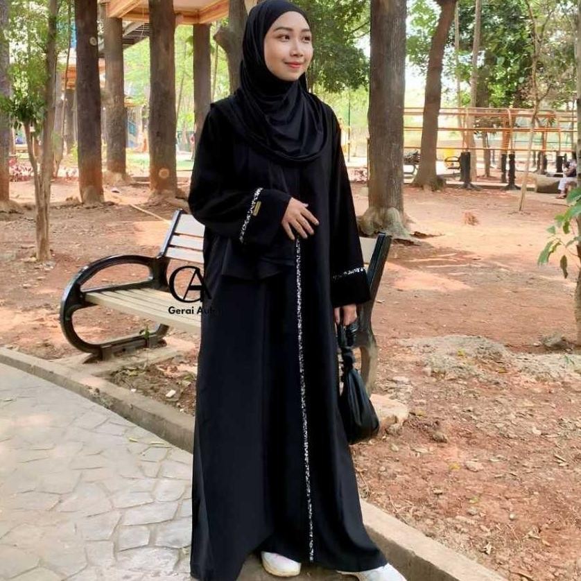 Gamis Abaya Remaja Mahira Gerai Aulia Payet Polos Umroh Lebaran Gamis Abaya Remaja