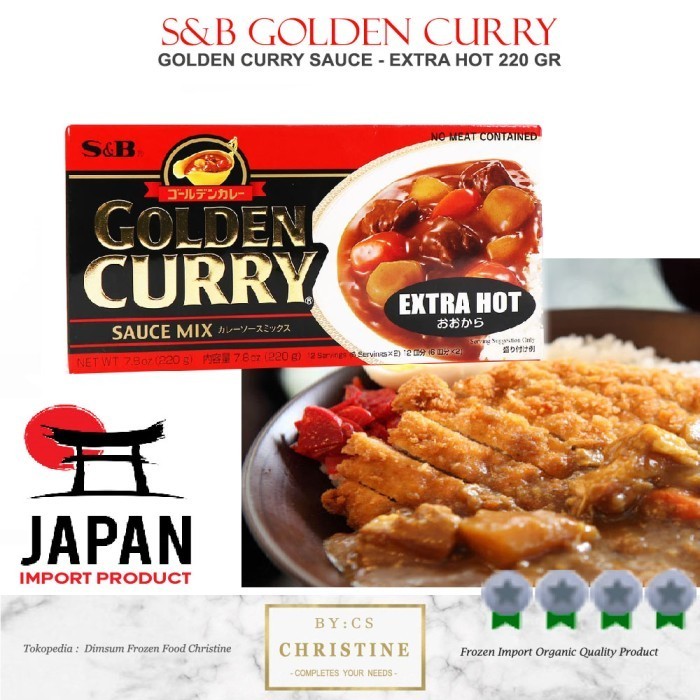 

Golden Curry Extra Hot Kari Japan Katsu Kari Sauce Saus Kare 220 Gr