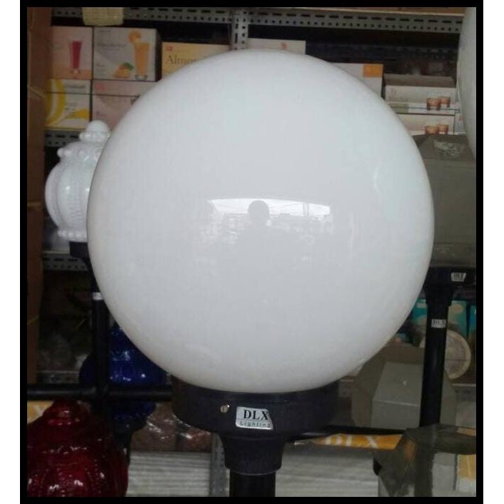 LAMPU TAMAN BULAT 30CM KACA DLX