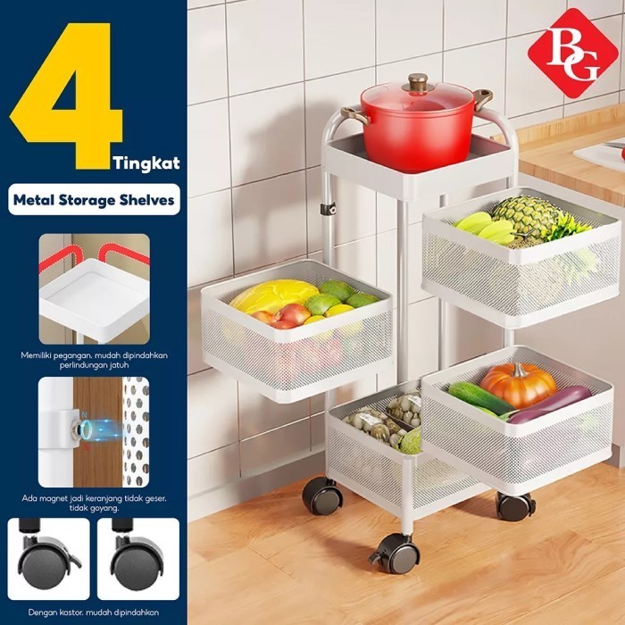 

Rak Dapur Susun Troli Serbaguna Kokoh