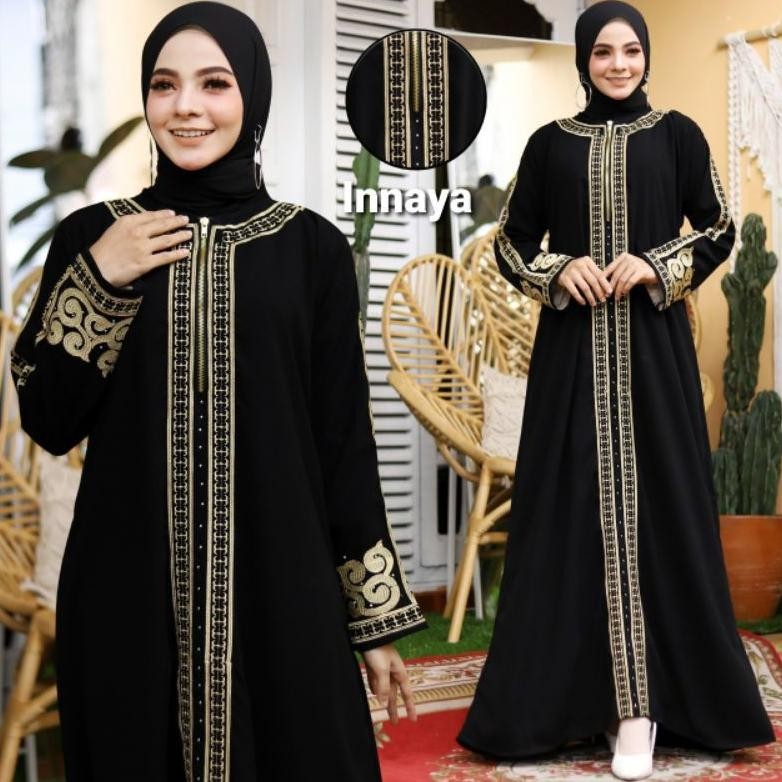 Gamis Abaya Remaja Alma Hitam Tuey Innaya Busui Gamis Abaya Remaja