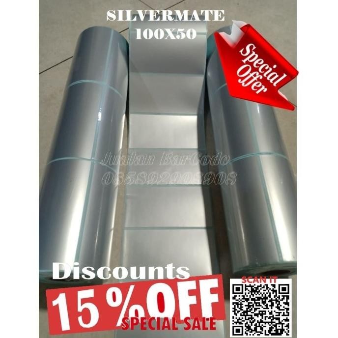 

Stiker Label Silvermate | Silver Mate 100X50 | 100 X 50 Mm 10Cm X 5Cm