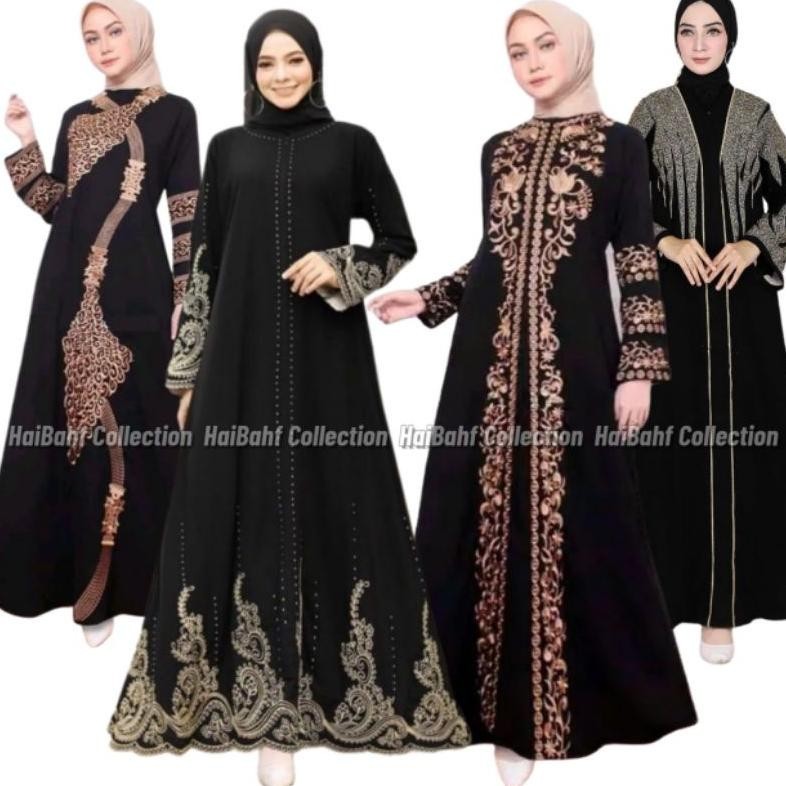 Gamis Abaya Remaja Hitam Arab Tuey Bordir Dress Arab Bordir Renda Dubai Polos Gamis Abaya Remaja